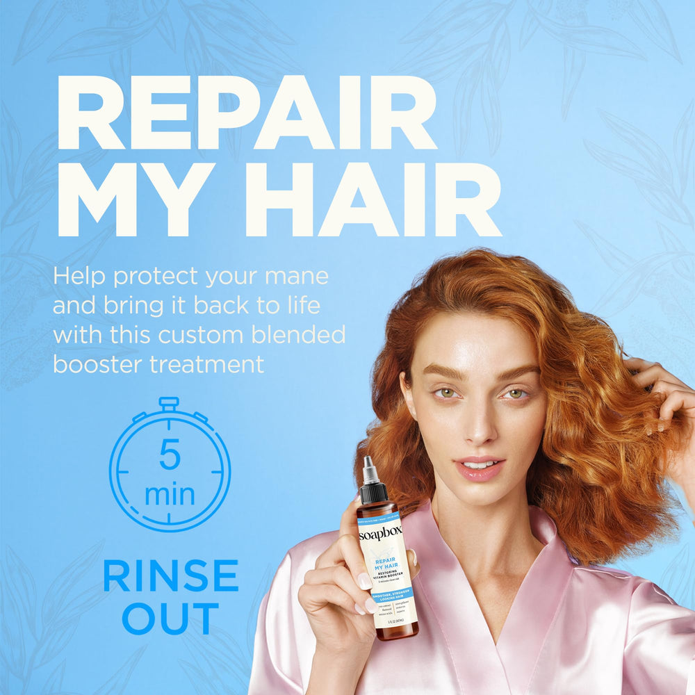 Soapbox Repairing Hair Treatment application section demonstrates even distribution