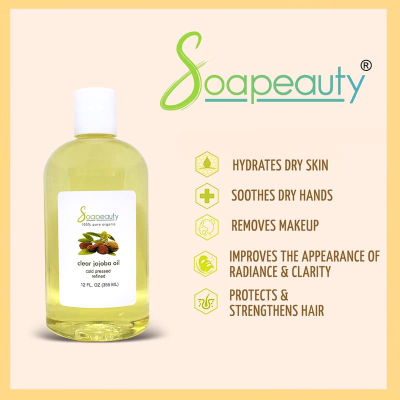 Soapeauty Clear Jojoba Oil used as a hair care oil for nourished strands.