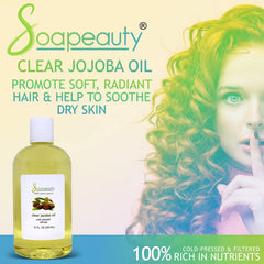 Soapeauty Clear Jojoba Oil pour enables effortless skin and hair care