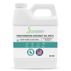 Soapeauty fractionated coconut oil bottle for easy application and skin hydration.