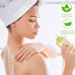 Soapeauty grapeseed oil pour demonstrating a lightweight texture