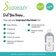 Soapeauty Isopropyl Myristate closeup demonstrates actives solubilizing potential.