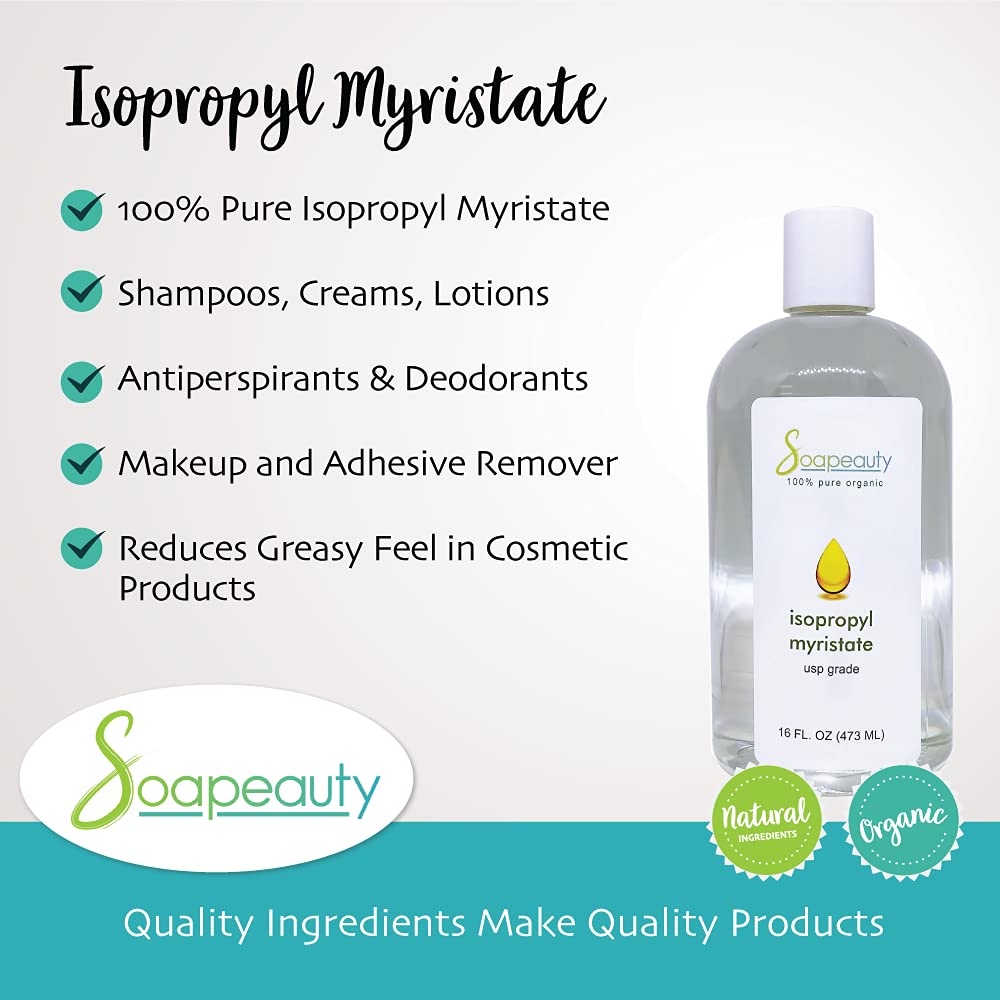 Soapeauty Isopropyl Myristate silk-velvet texture hints at a dry-moisturizing feel.