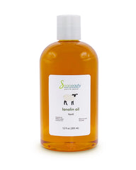 Soapeauty Lanolin Oil bottle shows pure cold-pressed formula for skin and hair care.