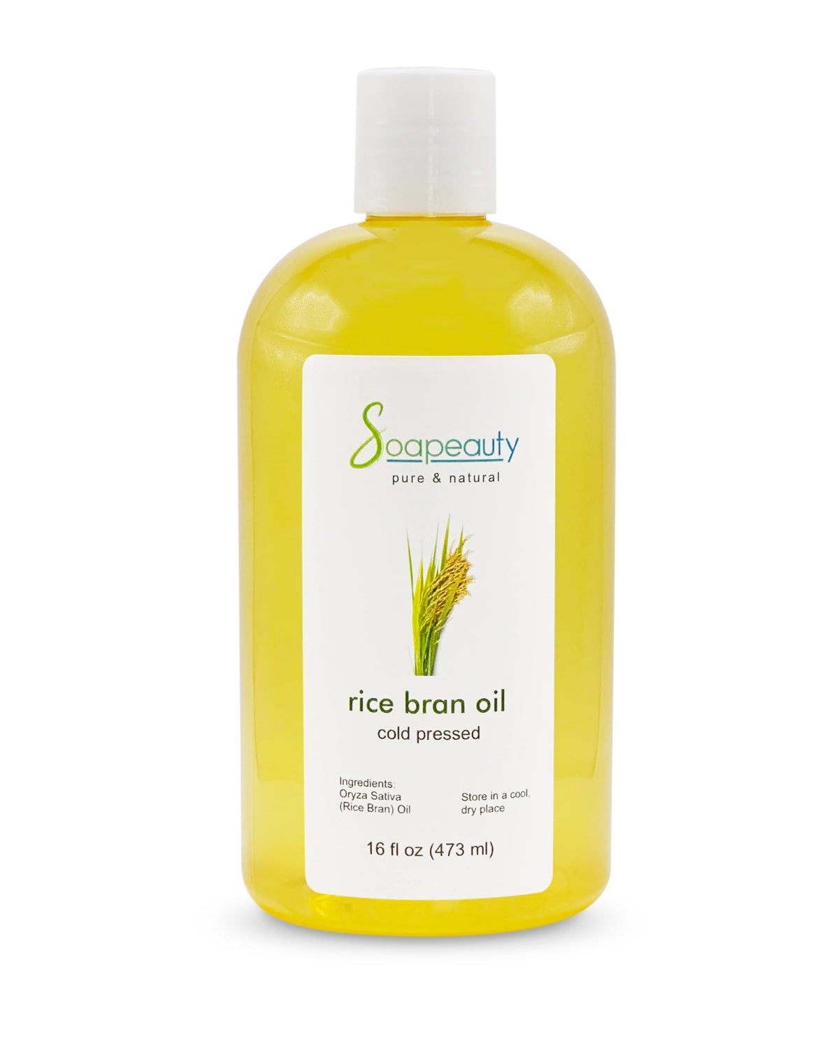 Soapeauty Rice Bran Oil bottle pour for massage and skin hydration