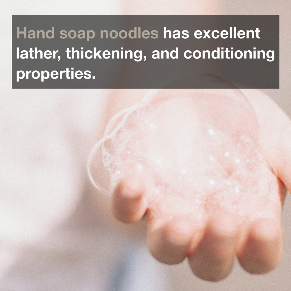 Soapeauty SCI noodles in shampoo bar concept show conditioning potential.