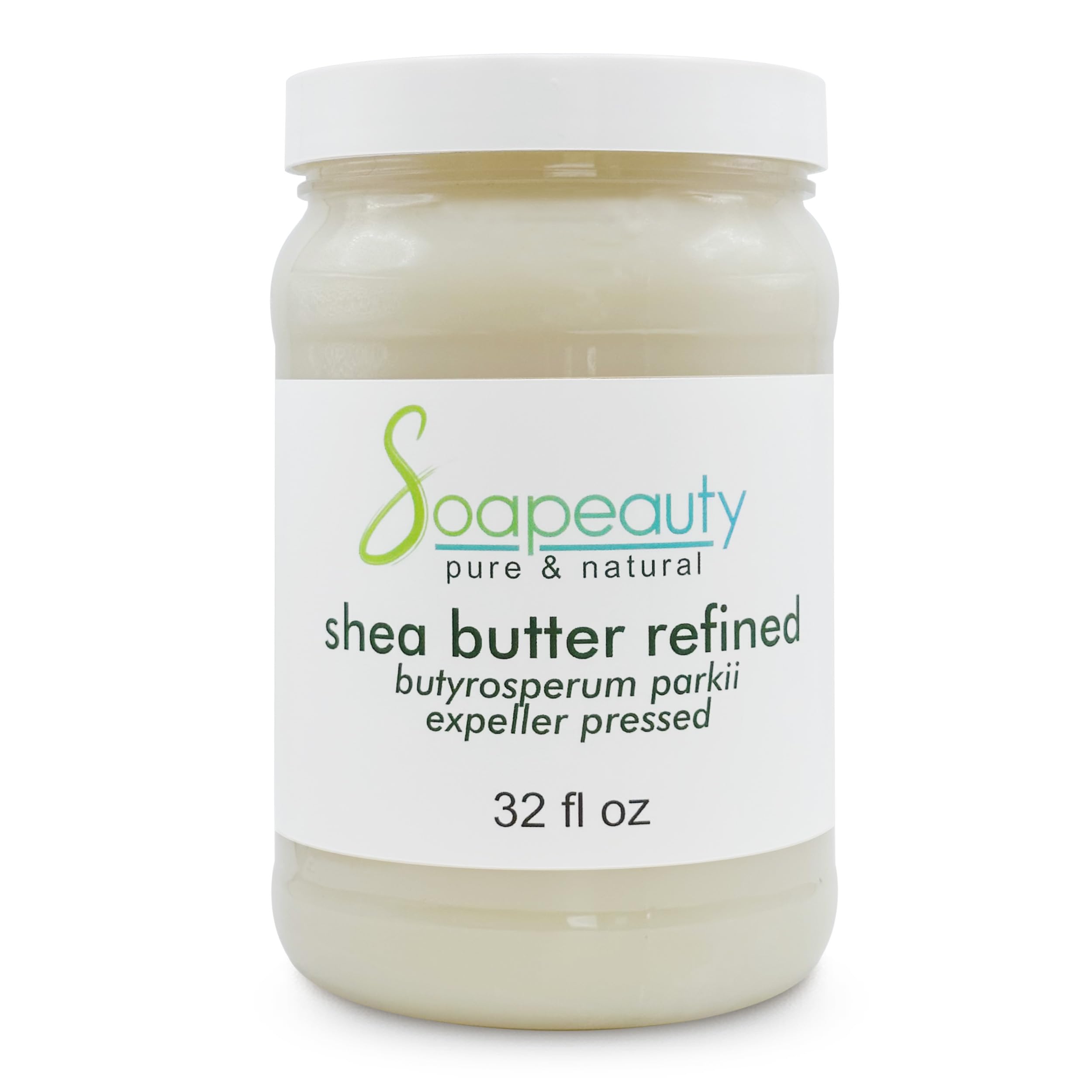 Soapeauty Shea Butter odorless expeller-pressed jar, smooth base for skins.
