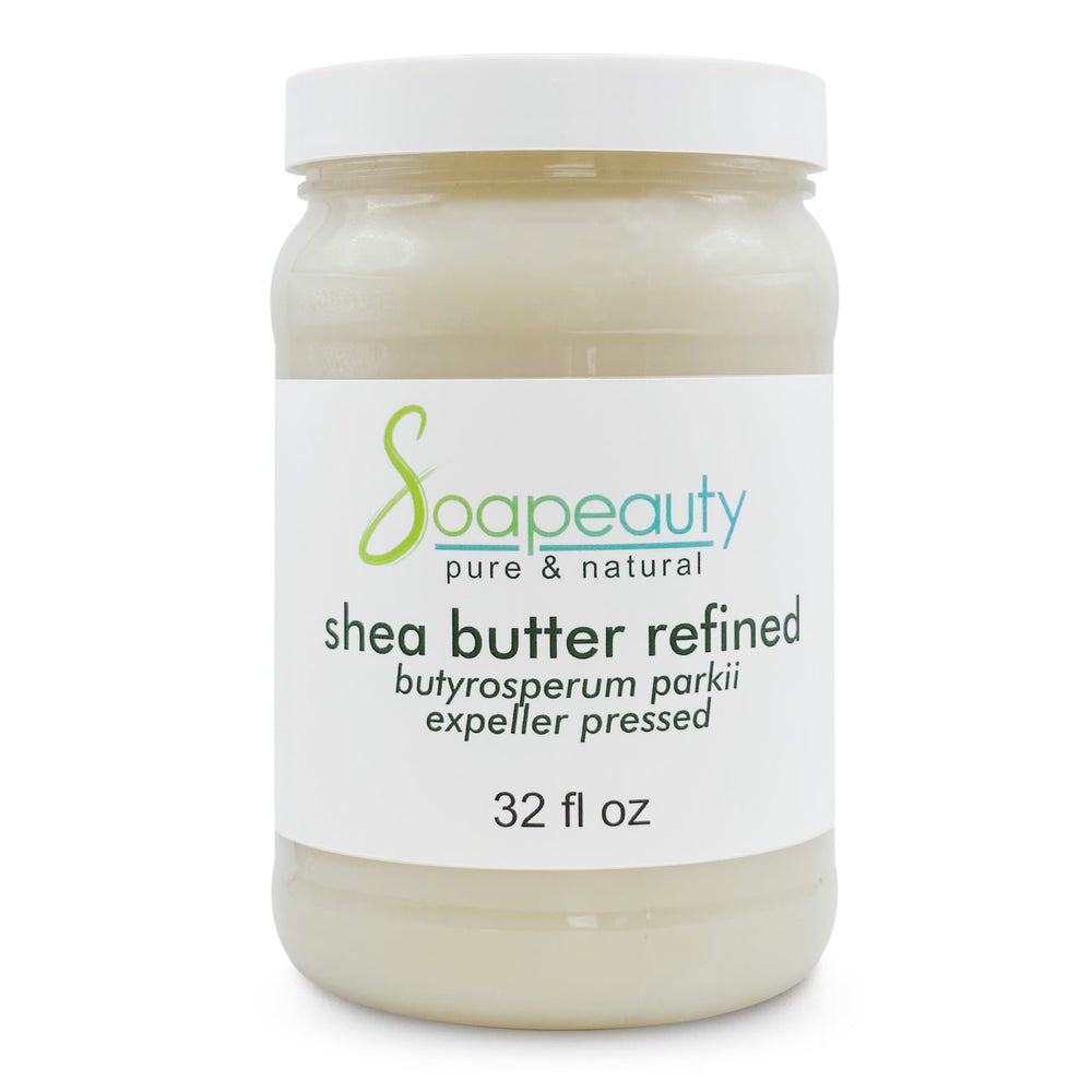 Soapeauty Shea Butter odorless expeller-pressed jar, smooth base for skins.