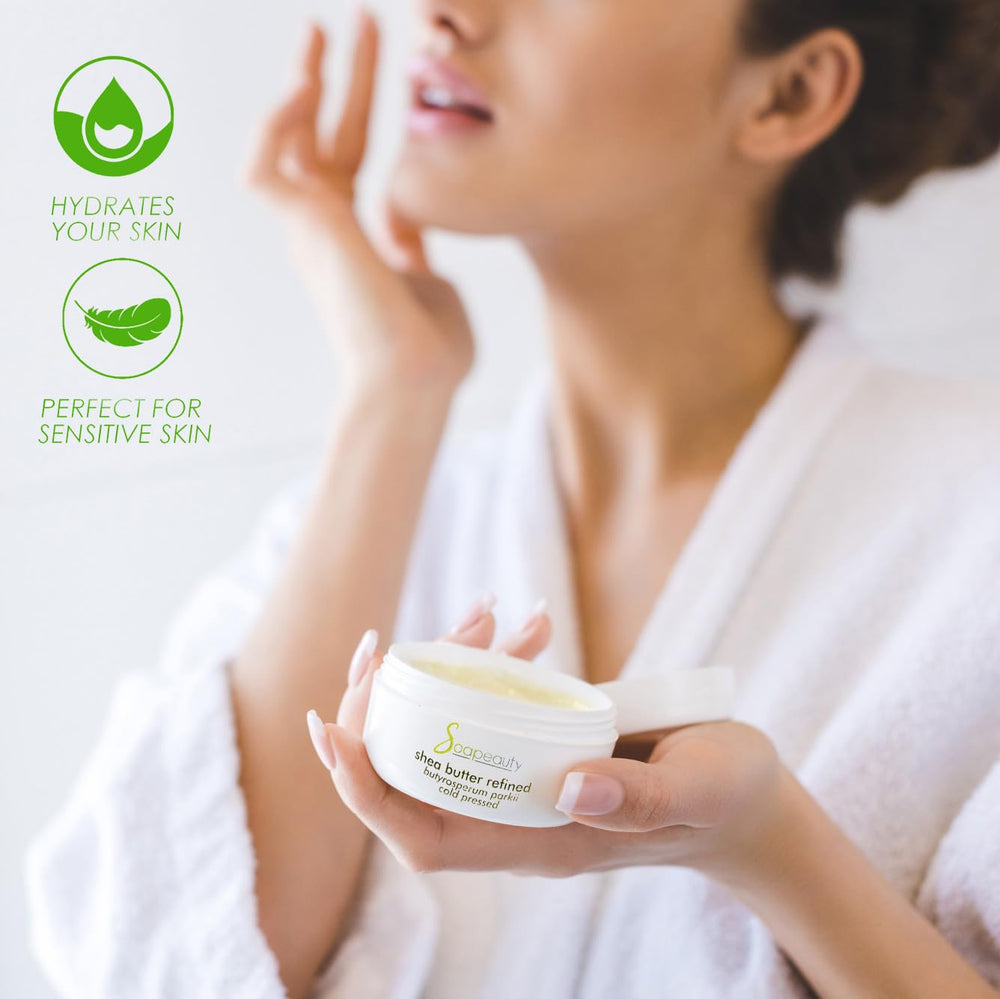 Soapeauty Shea Butter rich in vitamins A and E for skin look.