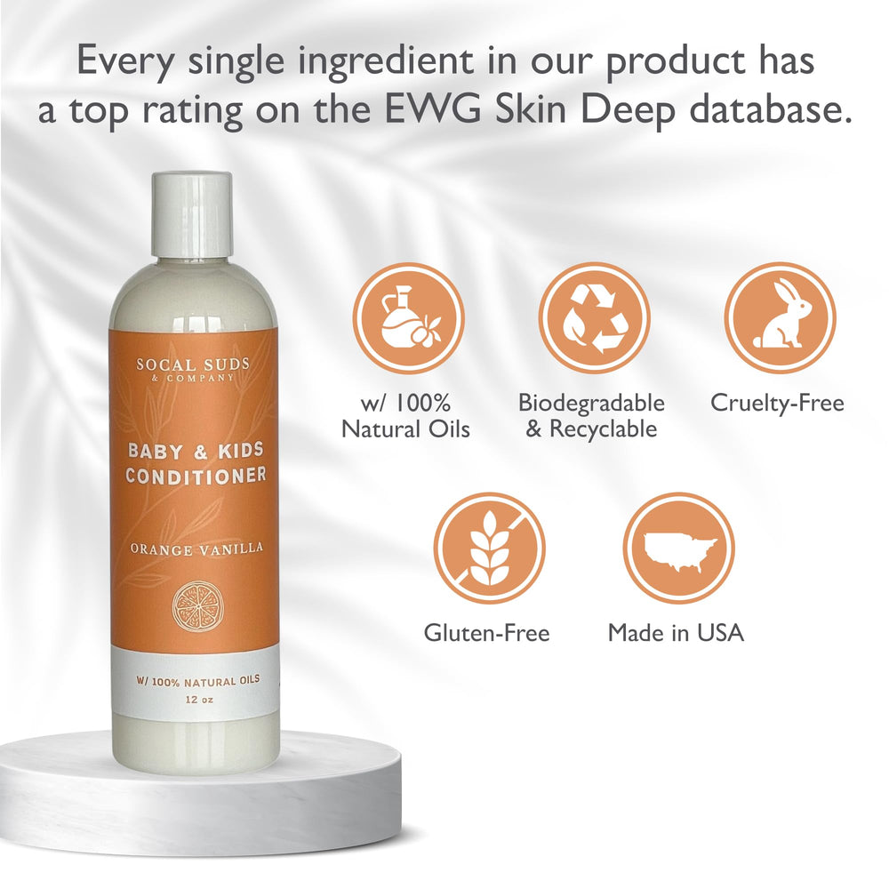 SoCal Suds & Company orange vanilla label closeup highlighting natural ingredients