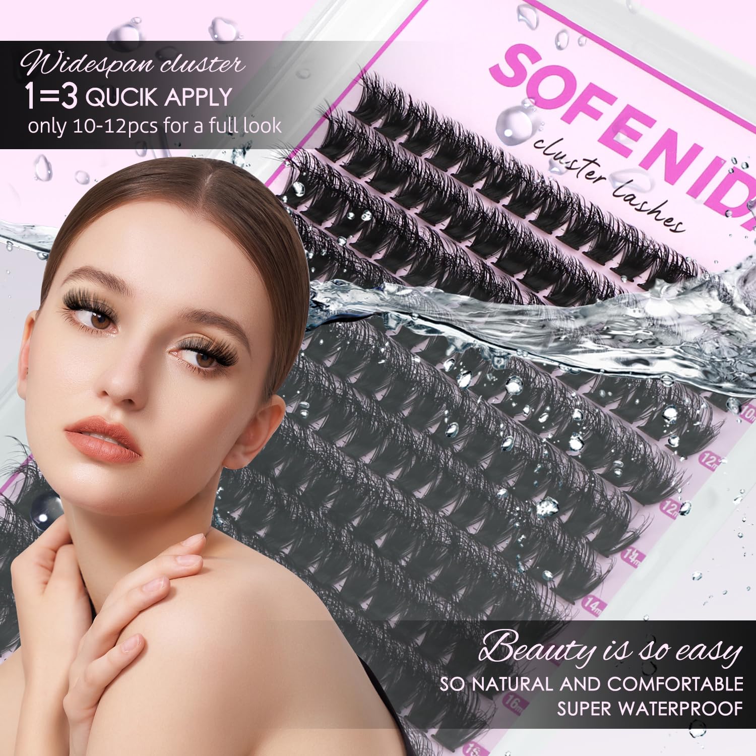 SOFENIDA premium cluster lashes kit for beginner-friendly use.