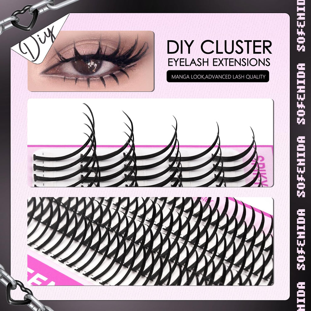 Sofenida D-curvature lash clusters inspire dramatic, customizable lash designs.