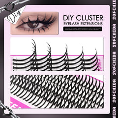 Sofenida D-curvature lash clusters inspire dramatic, customizable lash designs.