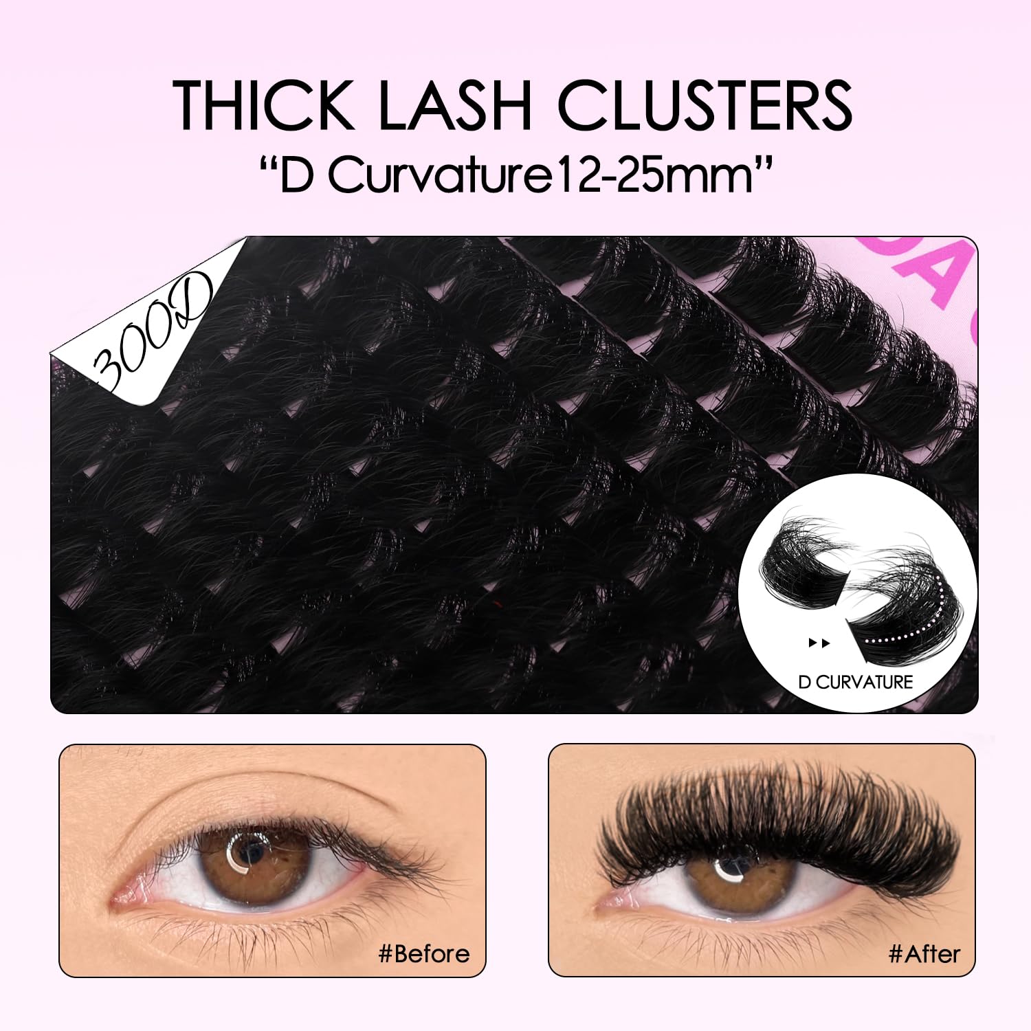 Sofenida lash clusters 12-25mm long for dramatic at-home extensions.