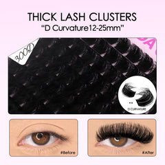 Sofenida lash clusters 12-25mm long for dramatic at-home extensions.
