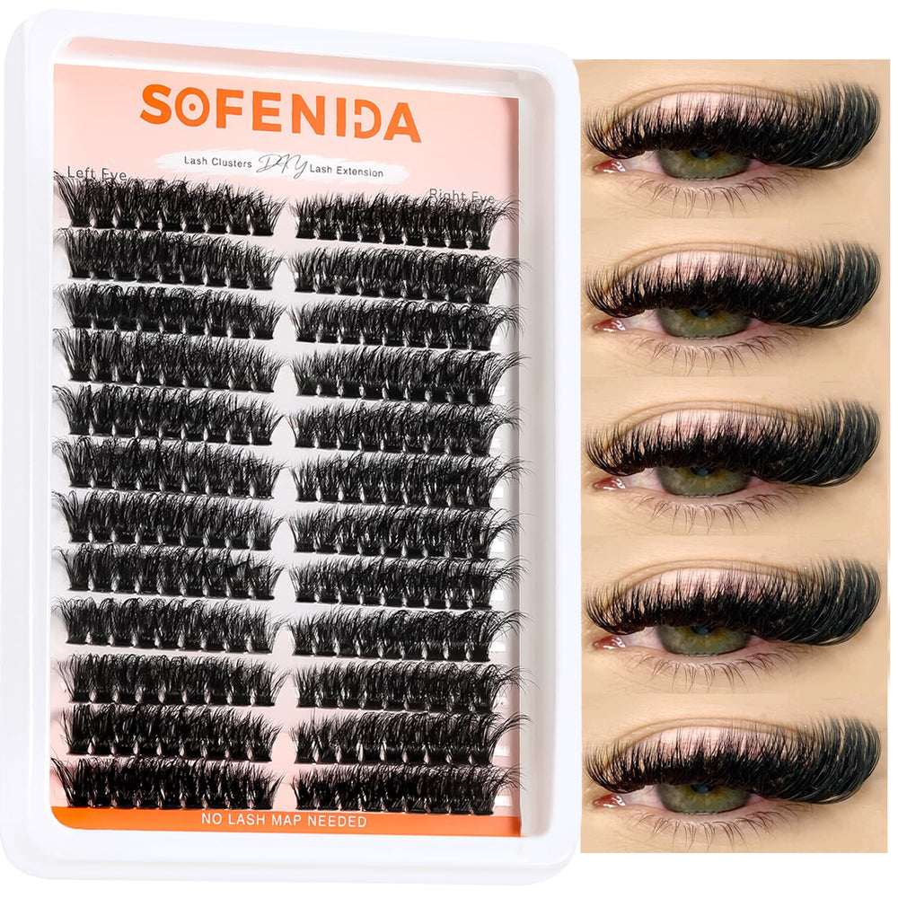 SOFENIDA lash clusters cat eye 8-16mm for a defined, long-lasting cat-eye effect