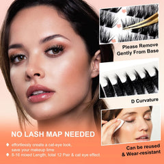 SOFENIDA left-right pre-mapped clusters simplify DIY lash design