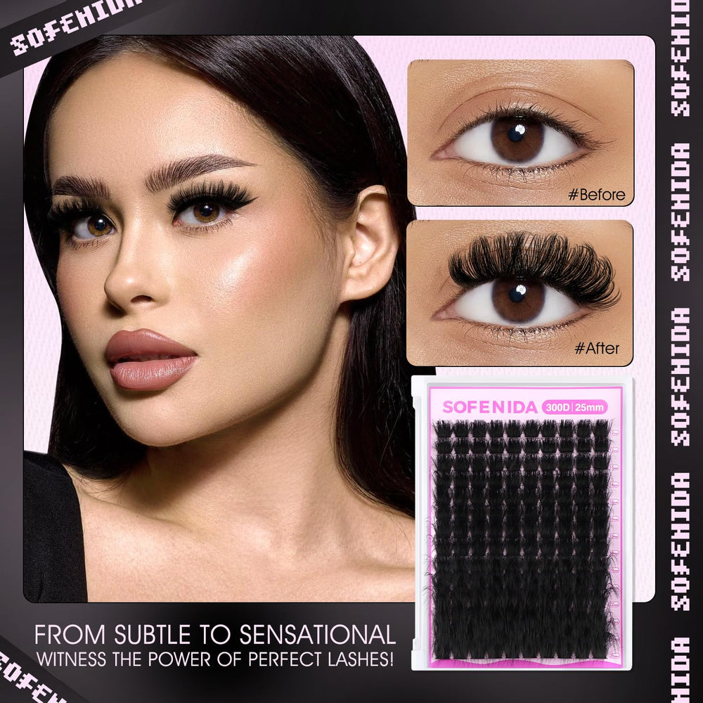 Sofenida plant-fibre soft lash clusters feel lightweight and comfortable.