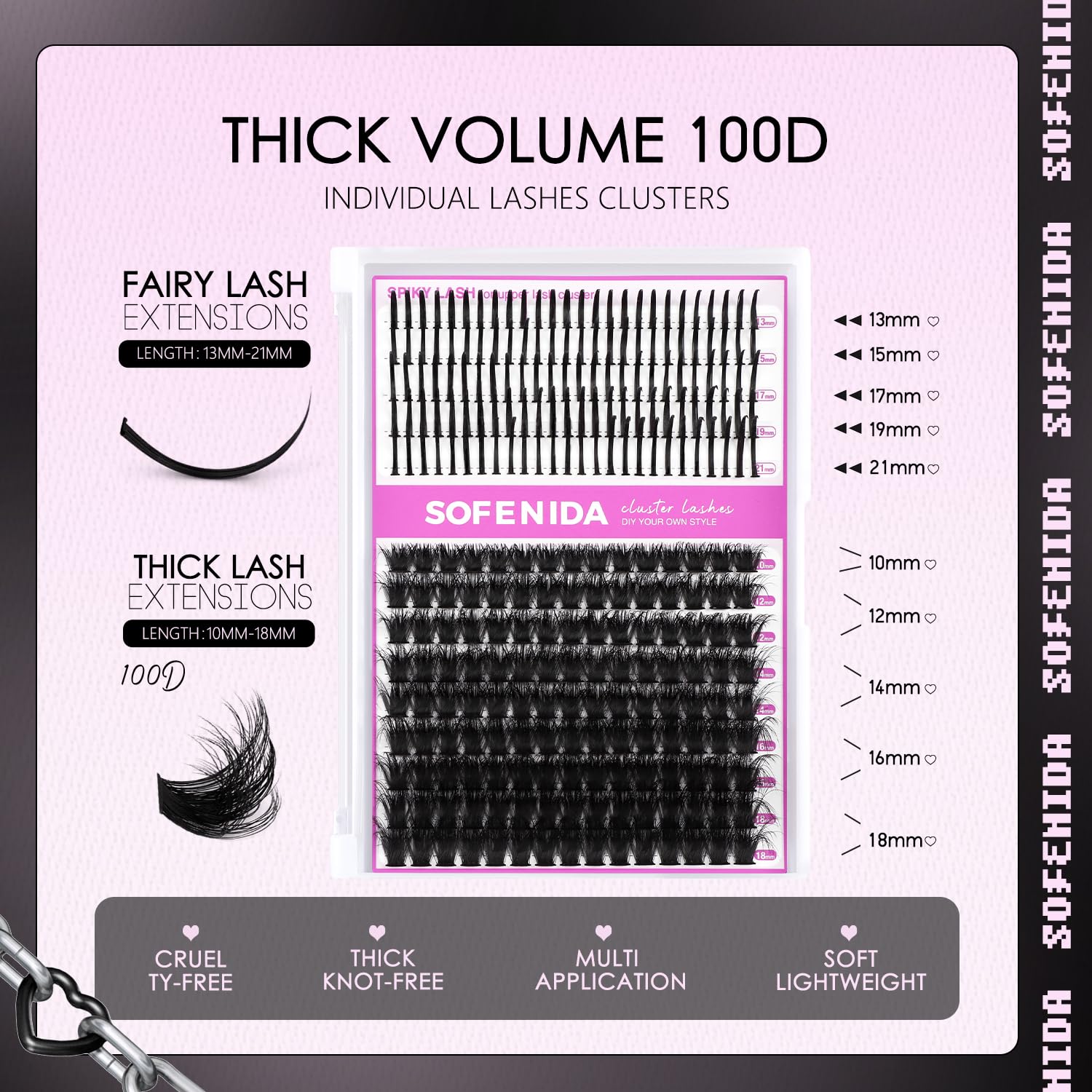 Sofenida plant-fiber matte material keeps lashes lightweight and comfortable all day.