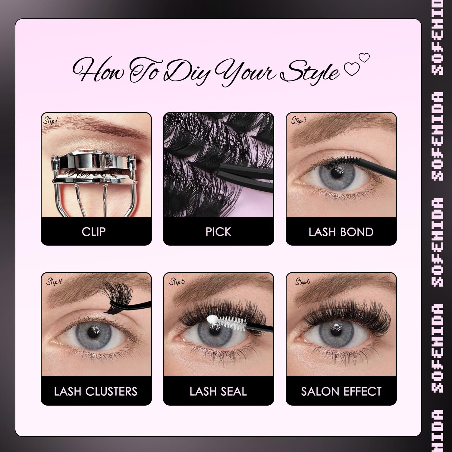 SOFENIDA reusable lash clusters can be used 3-5 times with care.