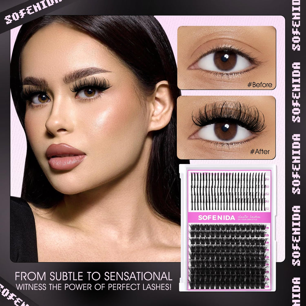 Sofenida reusable lash clusters suitable for multiple wears with proper care.