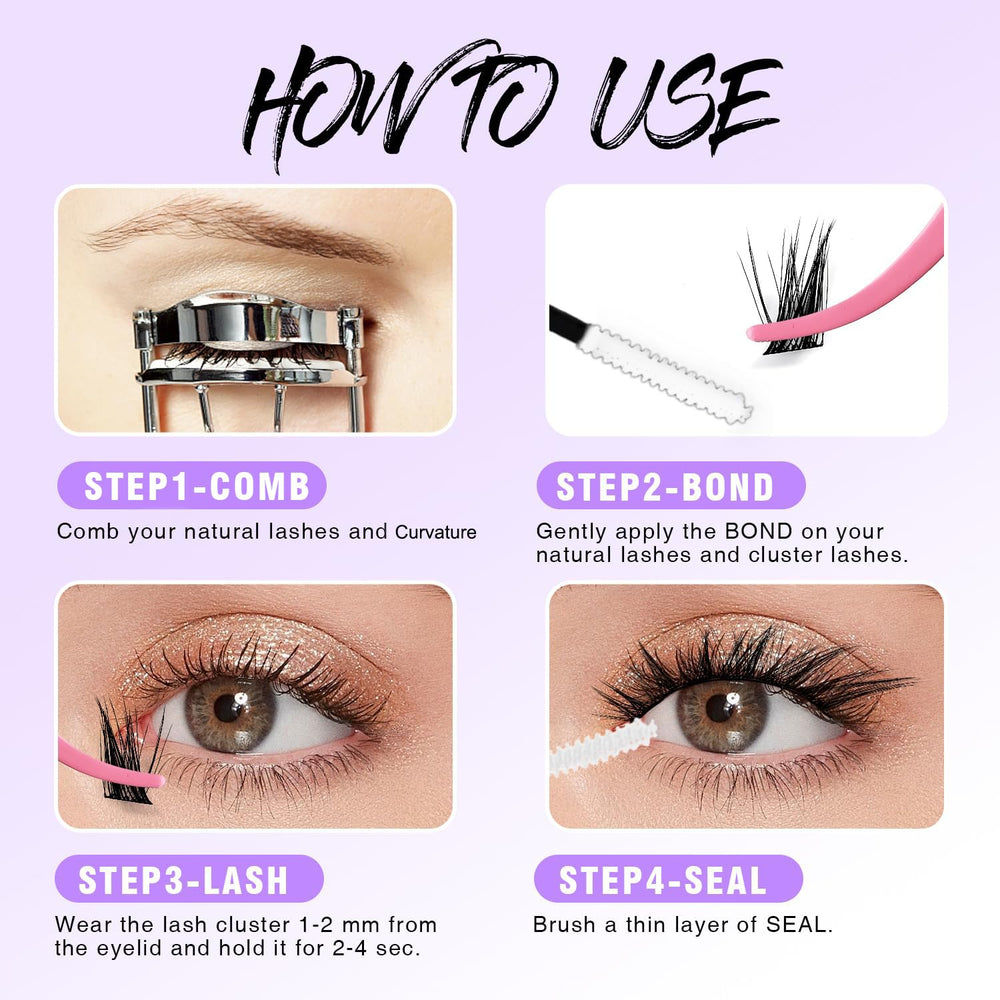 SOFENIDA Reusable lash clusters with careful care