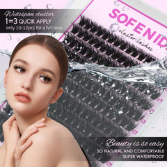 SOFENIDA soft fiber material clusters feel lightweight on the lash line.