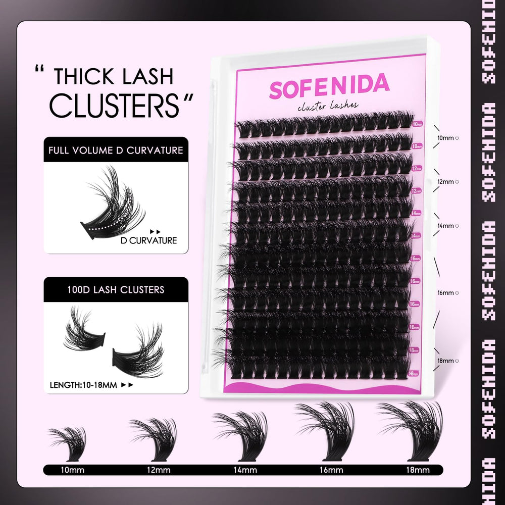 SOFENIDA volume thick clusters 10-18mm mix for customizable length.