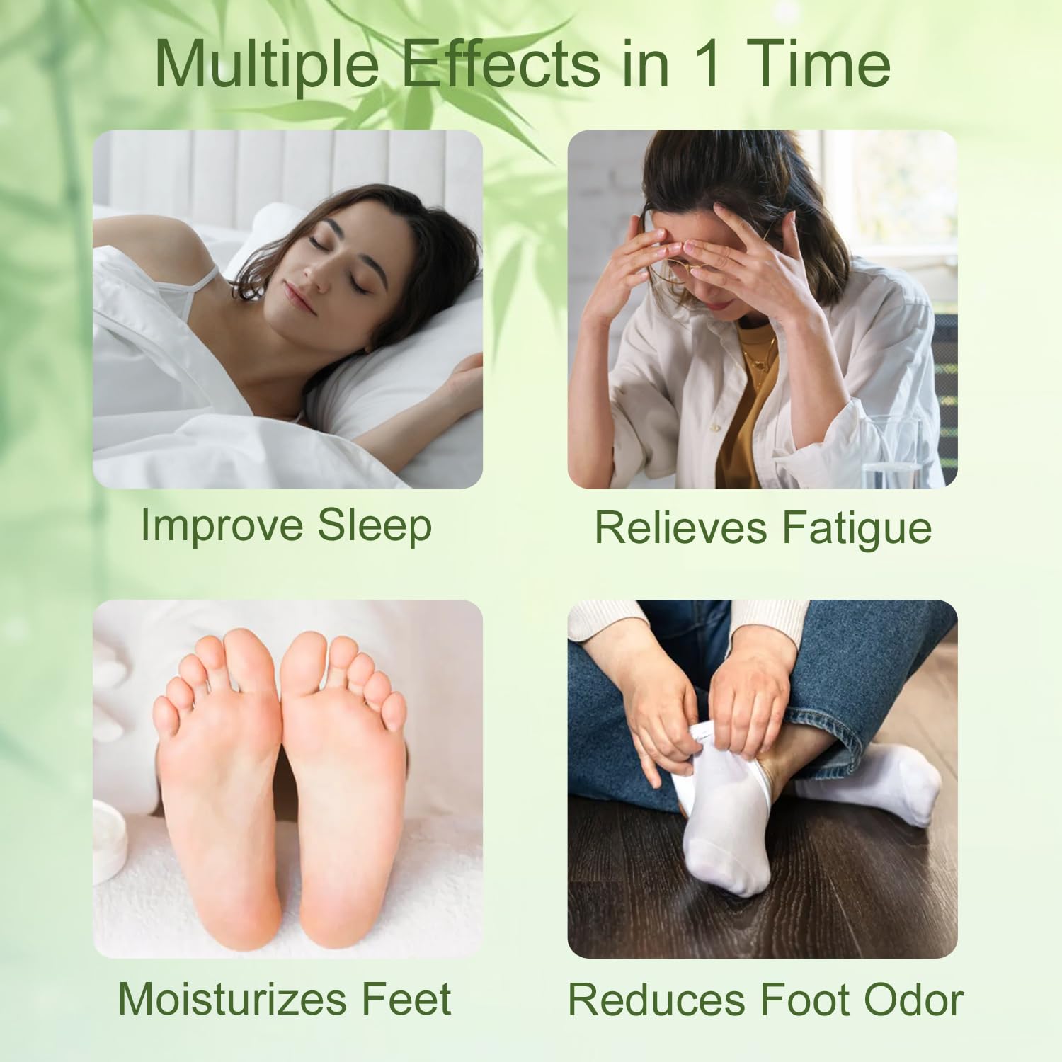 SOFFAIR foot pads closeup bamboo material highlights natural breathable comfort.