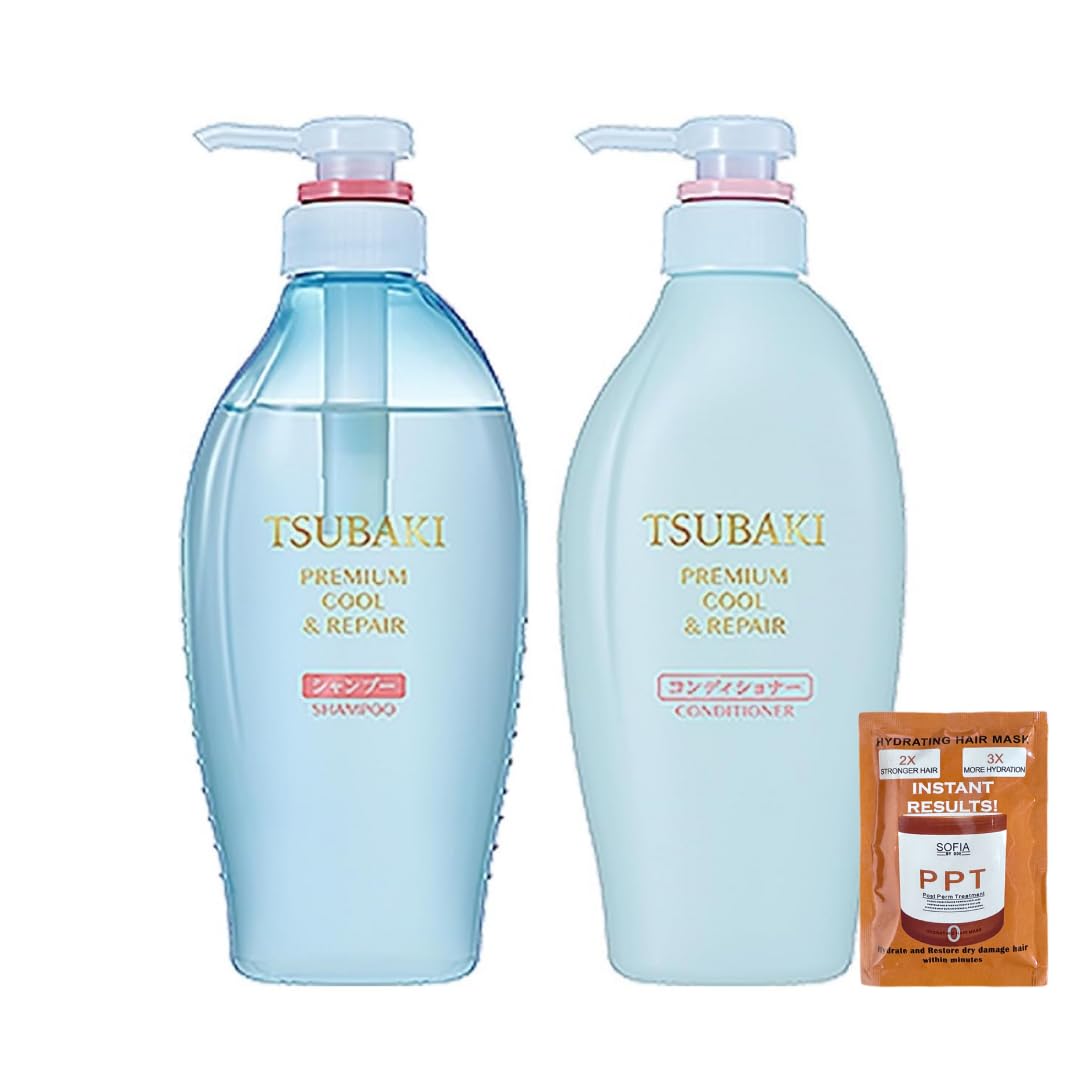 SOFIA BY ODE LE TSUBAKI Premium Cool Shampoo bottle with refreshing mint aroma.