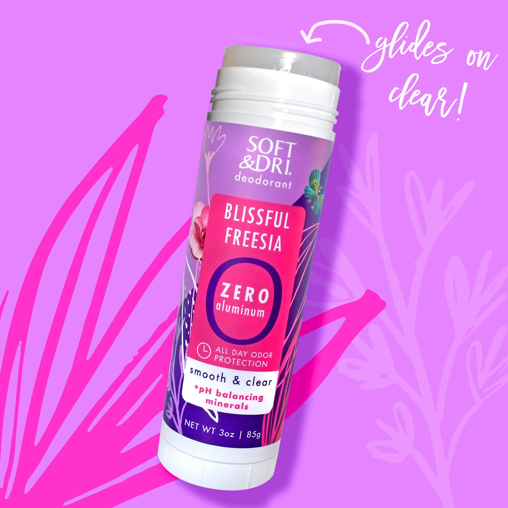 Soft & Dri smooth, clear stick applied on clean underarm