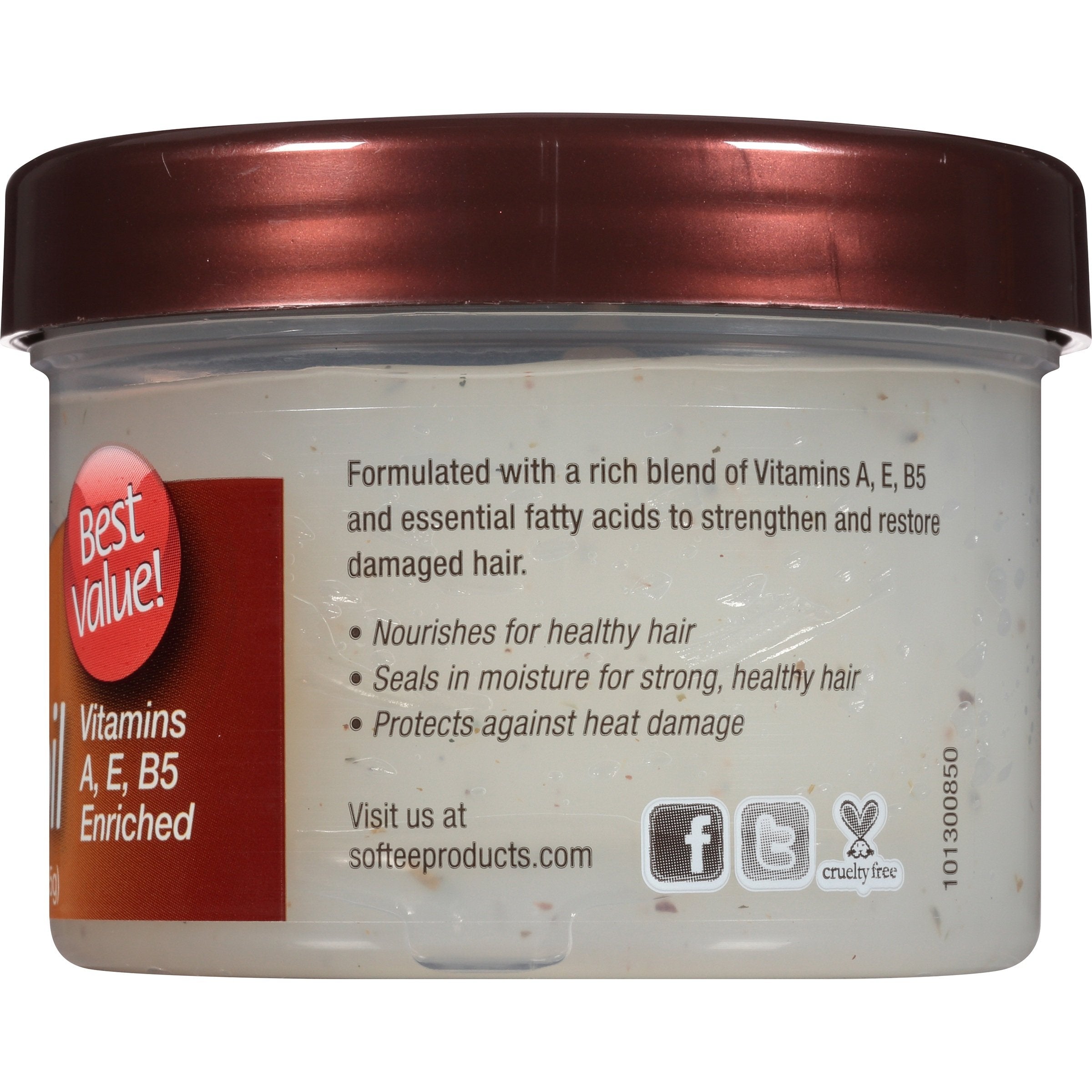 Softee conditioner argan oil texture swatch highlighting creamy consistency for smoother detangling