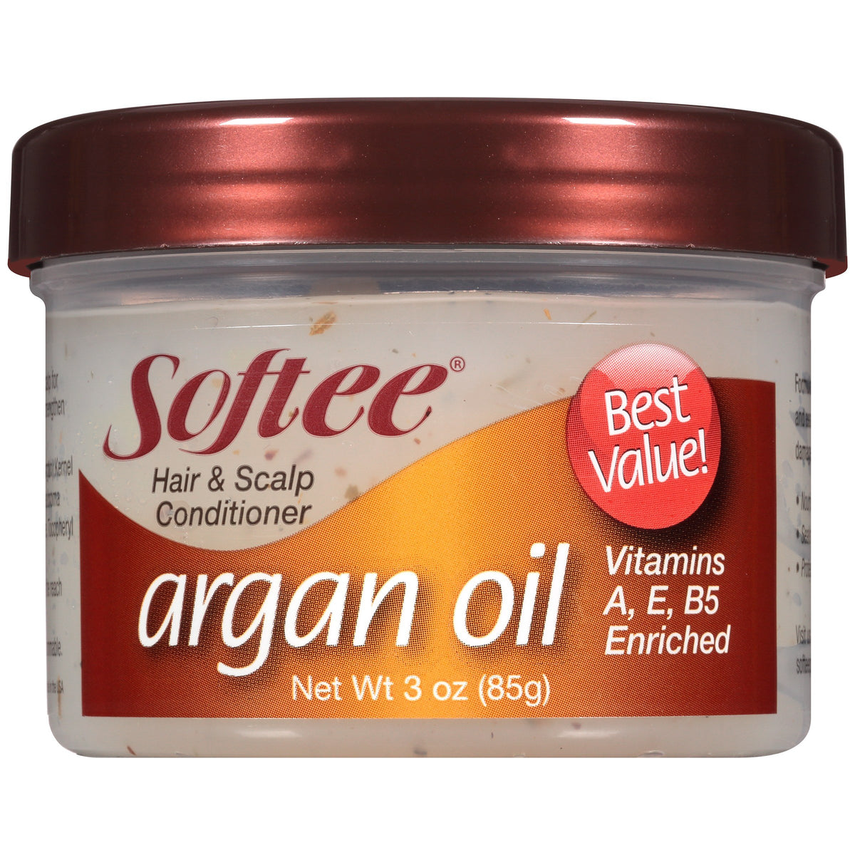 Softee hair conditioner argan oil bottle pour for easy application and moisture