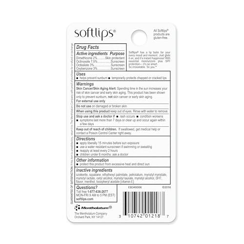 SoftLips vanilla lip balm slim-stick with smooth glide and long-lasting moisture.