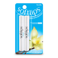SoftLips Vanilla lip protectant compact 2-pack for daily hydration on the go.