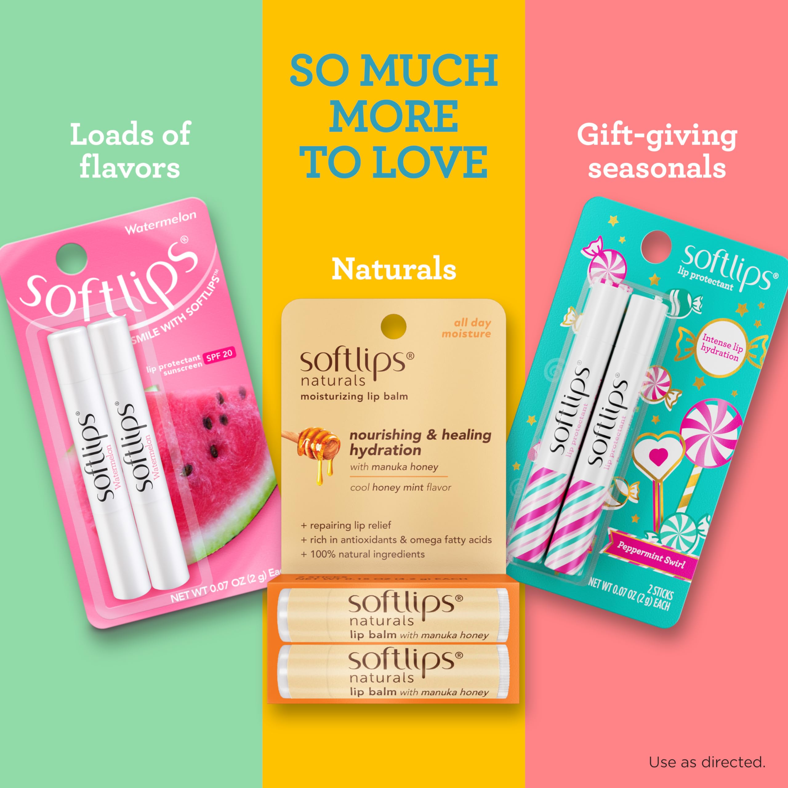 SoftLips Watermelon lip balm outdoors with SPF 20 protection.