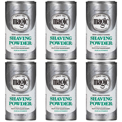 SoftSheen Magic Razorless Shaving Powder pack front showing six-pack conditioning