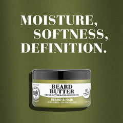 SoftSheen Magic Beard Butter cocoa butter detail for deep conditioning.