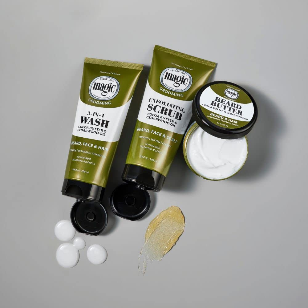 SoftSheen Magic Beard Butter packaging side view for display.