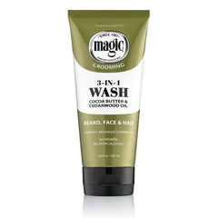 SoftSheen Magic Beard Wash bottle with 3-in-1 formula for face, beard and hair, gentle from the start.