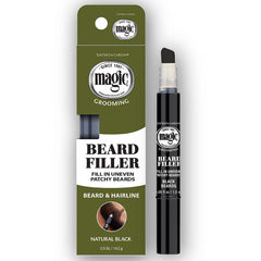 SoftSheen Magic Grooming Beard Filler Pencil close-up showing natural patchy beard coverage.