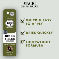 SoftSheen Magic Grooming swatch highlights the natural black shade and grey coverage.