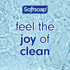 Softsoap Mint and Eucalyptus bottle side, shows four-pack packaging and value.