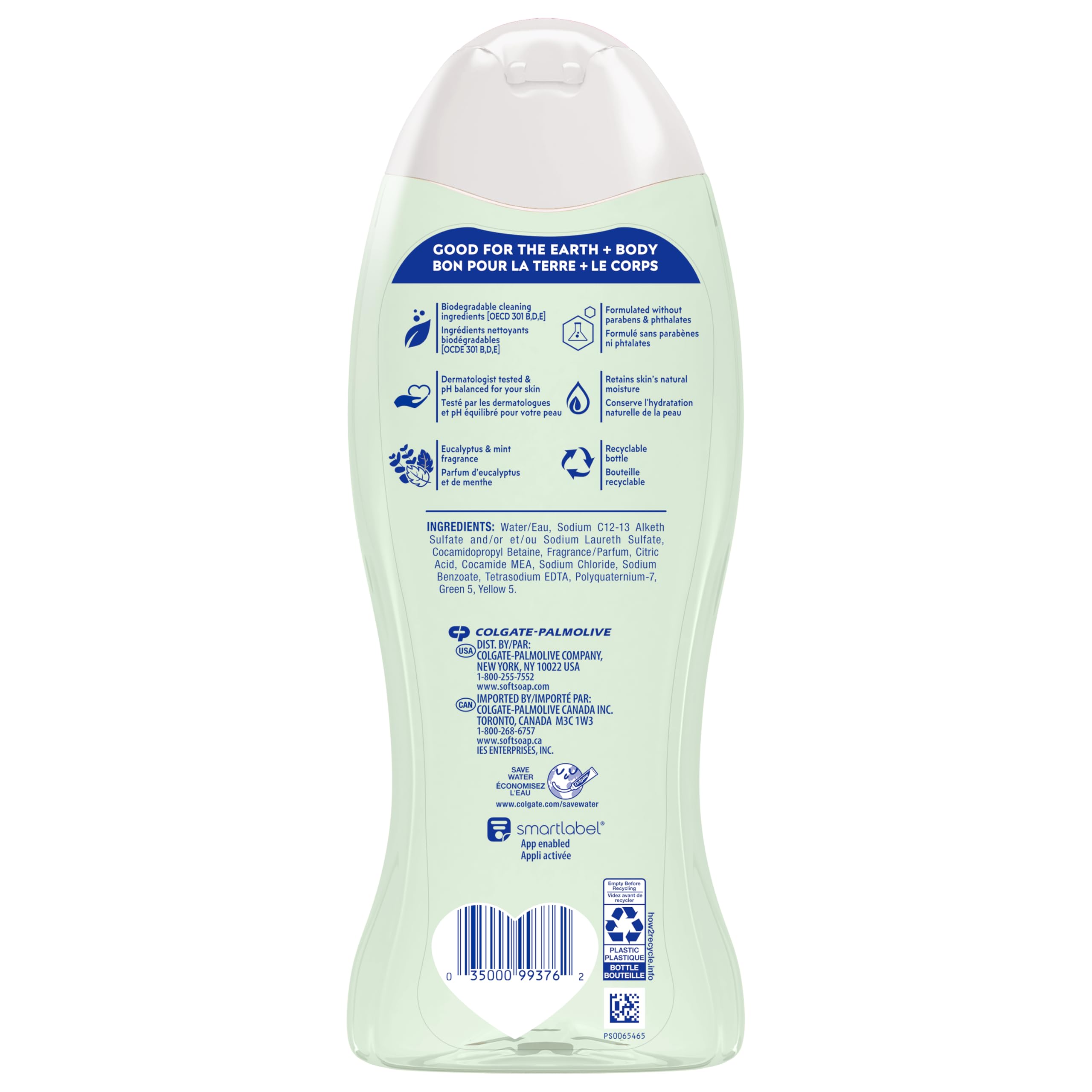 Softsoap Mint and Eucalyptus pack, packaging photos with product visuals.