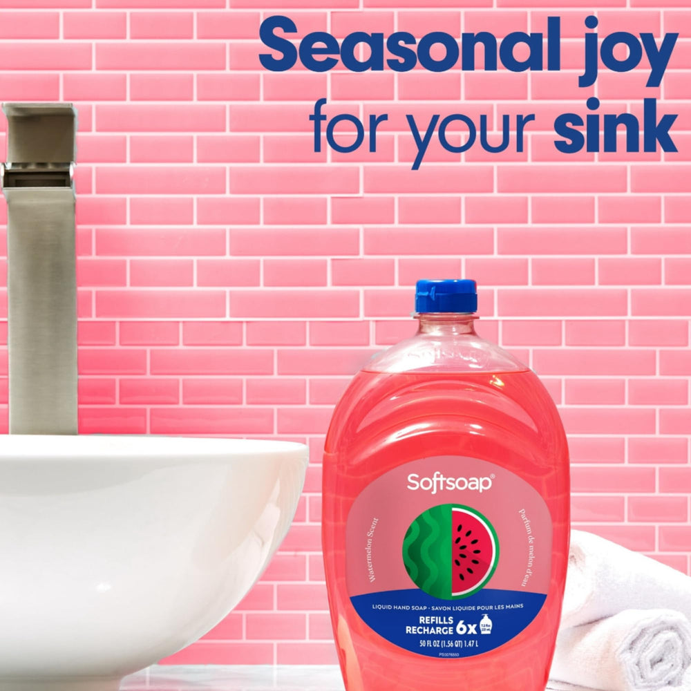 Softsoap Watermelon bottle with fresh scent ready for everyday use.