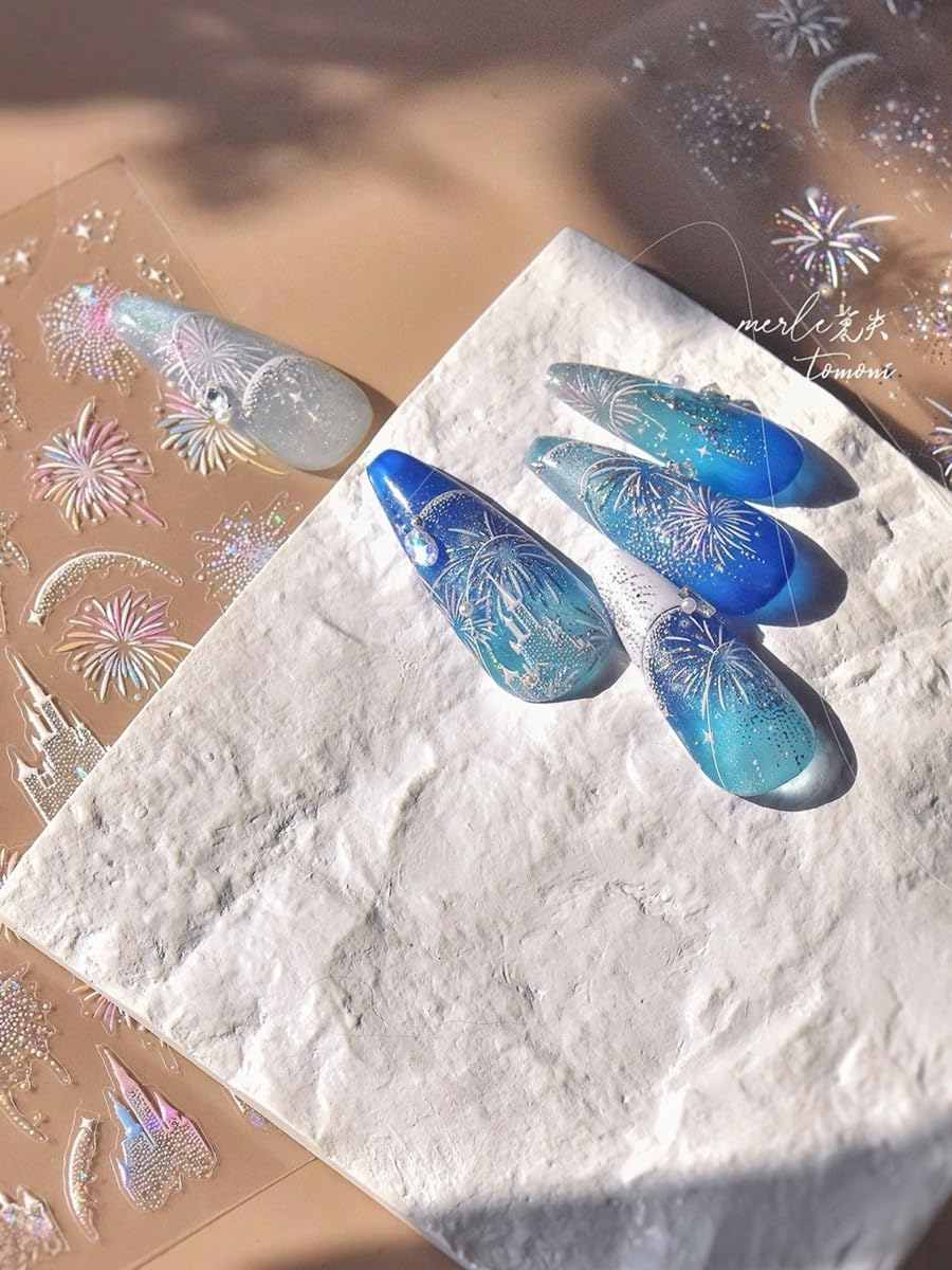 SOFTSOUL Fireworks 5D embossed design yields professional nails at home.
