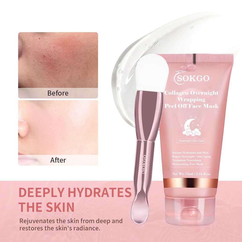 Sokgo Collagen night gel texture highlighting lightweight non-greasy feel