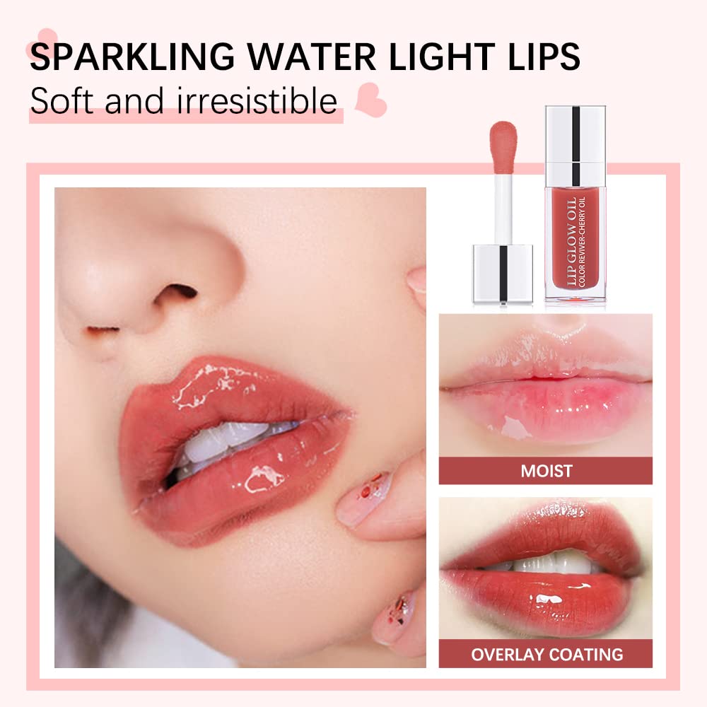 Sokgo Hydating Lip Glow Oil translucent gloss on lips provides clear shine and hydration