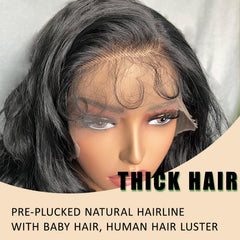 SOKU lightweight 32-inch body-wave wig adds dramatic movement.