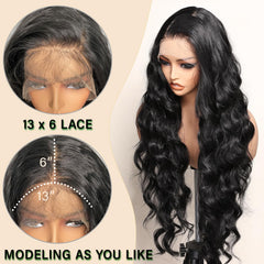 SOKU transparent lace front with baby hair for natural blend.
